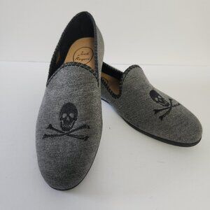 Jack Rogers Roy Skull Crossbones Gray Loafers 9.5